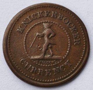 Undated Civil War Token Knickerbocker Currency / I - O - U 1 Cent Pure Copper photo
