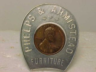 Phelps & Armstead Furniture,  Roanoke,  Virginia Encased 1920 Penny photo