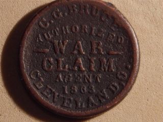 1863 War Claim Cleveland Ohio,  Civil War Token photo