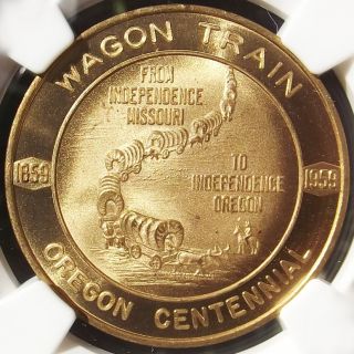 1959 Oregon Medal - Ms65 Ngc Hk559,  Independence Wagon Train Or Centennial Token photo
