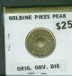 J.  J Conway $5 Gold Goldine Pikes Peak Bashlow Restrike From Obverse Die Exonumia photo 1