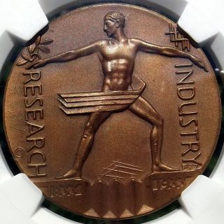 1933 Century Of Progress Official Medal,  Hk463,  Ngc Ms65 Scd,  Art Deco Token photo