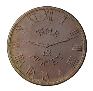 Dated 1837 C.  D.  Peacock Jewelers Time Is Money Chicago Il Hard Times Token Ht - M2 photo