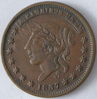 1837 Millions For Defence Hard Times Token photo