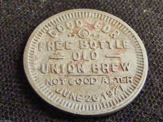 Good For Bottle Old Union Beer - Orleans,  La - Inv 168 - Rare photo