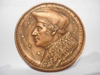 Bronze Medal By Aglane - World Explorers Columbus,  Erasmus, . photo