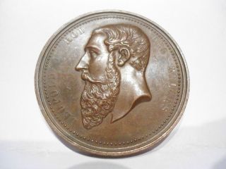 1890 Copper Medal - King Leopold Ii Of Belgium photo
