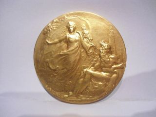 Bronze Medal By L.  Dupuis - Antwerp - Neptune 1900 photo