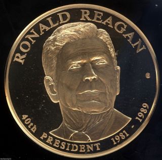 Ronald Reagan 40th President Commemorative Coin 24k Gold Layered Proof photo