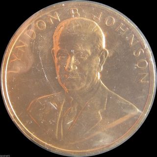 Lyndon Johnson Us Presidential Bronze Medal 1 5/16 