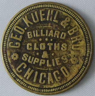 Geo.  Kuehl & Bro Billiard Cloths & Supplies Chicago Token photo