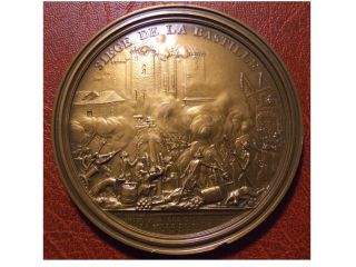 French Revolution Siège Dela Bastille 1789 Bronze Medal By Bertrand Andrieu M18a photo