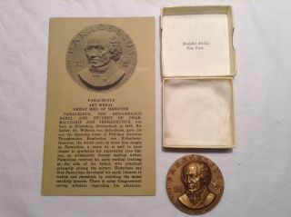Great Men Of Medicine Art Medal - Paracelsus - Medallic Art Co.  N.  Y.  - photo