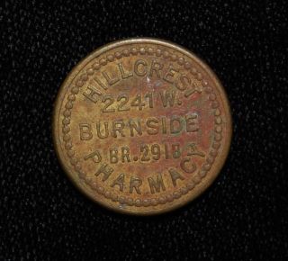 Trade Token Hillcrest Pharmacy Portland Good For 5cts In Trade photo