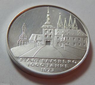 Vintage 1973 Bamberg Germany Silver 1000 Year Anniversary Medal photo