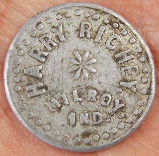 Vintage Harry Richey Milroy Indiana Good For 5¢ In Trade Token photo