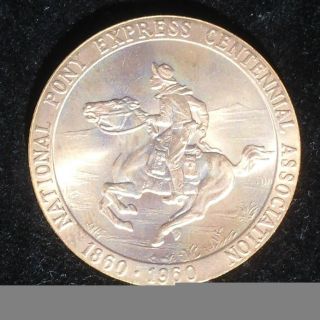 1960 Pony Express Bronze Token Centennial Us Commemorative Medal Coin photo