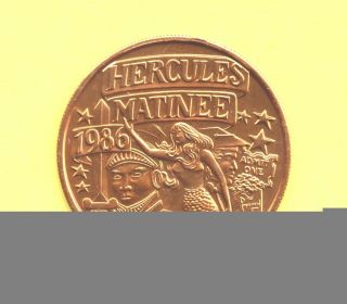 Mermaid Token 1986 Hercules Matinee Coin photo
