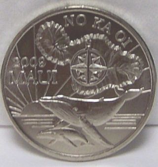 Hawaii Maui Trade Dollar Whales & Map 2009 Coin Uncirculated photo
