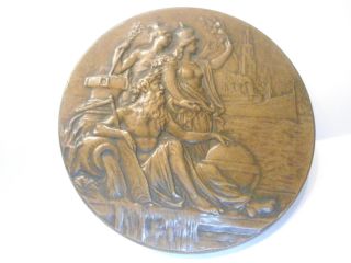 Bronze Medal By L.  Dupuis - Inauguration Of A Boat - N.  D.  L - 1886 - 1911 photo