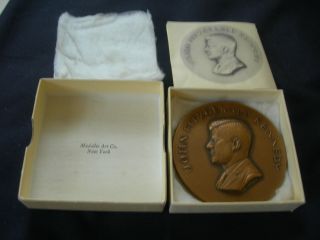 Medallic Art Jfk John F.  Kennedy Bronze Medal Mib,  Box Paperwork 2 5/8 
