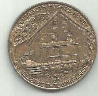 1966 Conewago Coin Club Medal Elizabethtown,  Pa - Founders Home & Covered Bridge photo