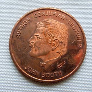 John Booth Author Conjurian Lecturer Good Luck Coin Token photo