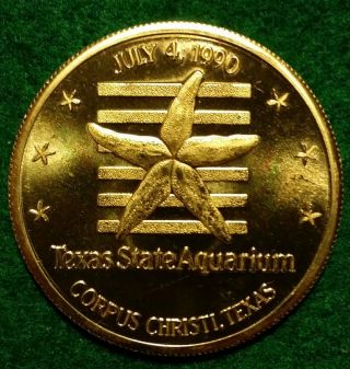 Texas State Aquarium Medal Corpus Christi 1990 photo