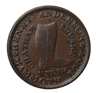 1837 Henry Anderson Mammoth Boot Boot & Shoe Store Hard Times Token Ht - 215 photo