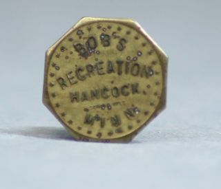 Vintage Hancock Minnesota Mn Bob ' S Recreation Trade Token Good For 5 Cents photo
