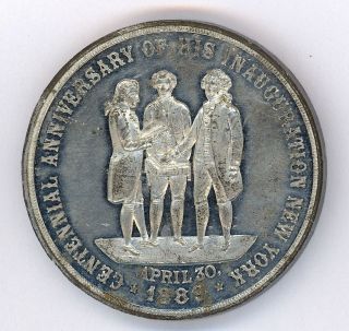 1889 50mm Pooflike U.  S.  Medal R - 7 Washington ' S Inauguration Cent ' L (3880) photo