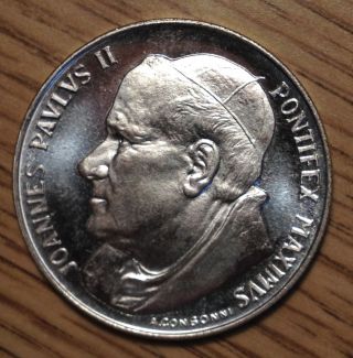 Beloved Catholic Pope John Paul Ii 1983 Proof Silver Medal 13.  8 Grams photo