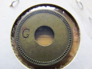 Vintage Old Token Stamped G Good For.  5 Five Cents In Trade Holed Maverick photo