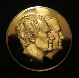 Nixon Agnew 1973 Official Presidential Inaugural Proof Bronze Medal photo