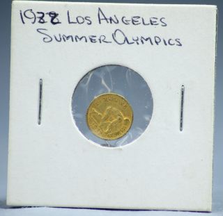 Scarce 1932 Los Angeles Ca California Olympics Half Dollar Gold Gilt Trade Token photo