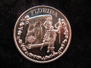 Florida Governor ' S Medallion Proof 1974 Sterling Silver 04078 photo