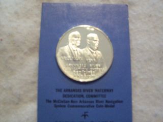 1971 The Arkansas River Waterway Dedication Sterling Silver Coin - Medal,  Uncirc. photo