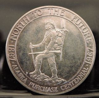 1967 - P Us Issued Silver Alaska Purchase Centennial Medal photo