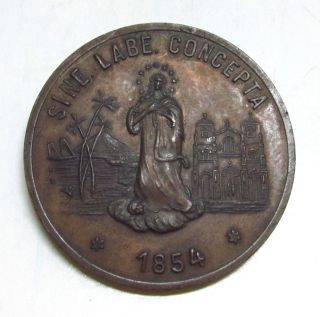 Rare 1904 50th Anniversary University Santo Tomas Medal,  Sine Labe,  Philippines photo
