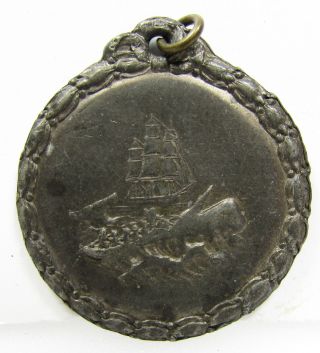 1897 Bedford,  Ma Massachusetts 50th Semi - Centennial Silver Medal Pendant photo