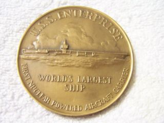 Uss Enterprise Navy Christening Medallic Art Medal Commemorating Launch 1960 photo