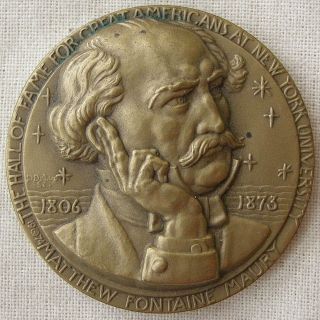 Matthew F Maury Nyu Hall Of Fame For Great Americans Medal,  1974 By Donald Delue photo