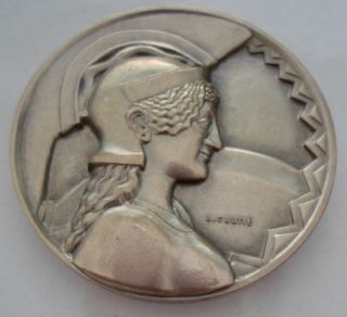 French Art Deco Style Greek Goddess Medal By Galtie photo