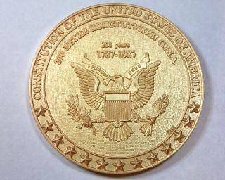 1987 Constitution Fort Ross Commemorative Gold Plated Bronze Medal Only 300 Made photo