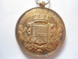 French Shooting Price / Award Medal - Dijon 1880 photo