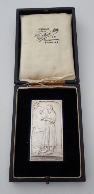 Photography / Rare Art Nouveau Silver Medal By Devreese,  Box photo