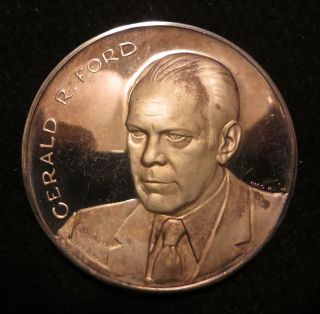 Rare Gerald R.  Ford Silver Proof Official Presidential Inaugural Medal 1974 photo