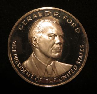 Very Rare Gerald Ford Official Vp Silver Proof Inaugural Medal 1974 photo