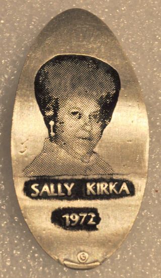Lpe - 123; Vintage Elongated Dime: Sally Kirka Photo On 90 Silver Dime (1972) photo