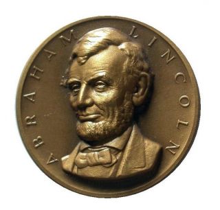 Abraham Lincoln President Medallic Arts Bronze Medallion Ultra High Relief photo